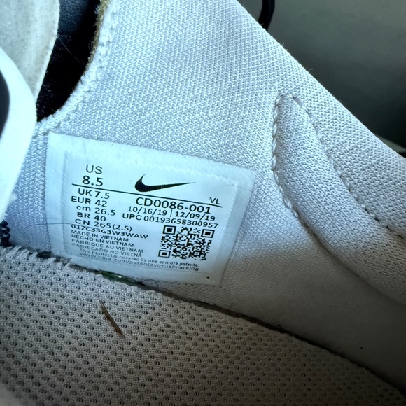 Nike Vapor Edge Turf Men's Soccer Cleat Cd0086-001, Size 8,5 Black/White - Picture 11 of 11